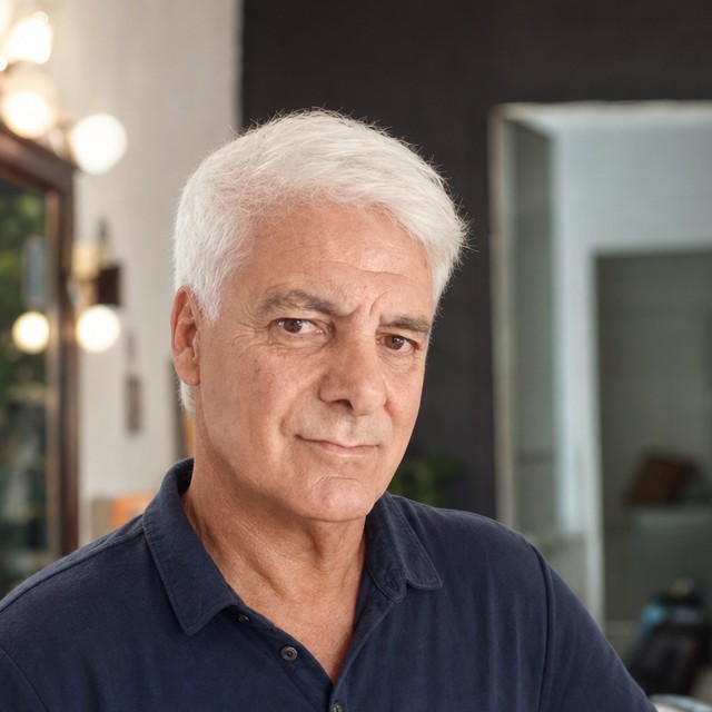 Jaime en su peluquería